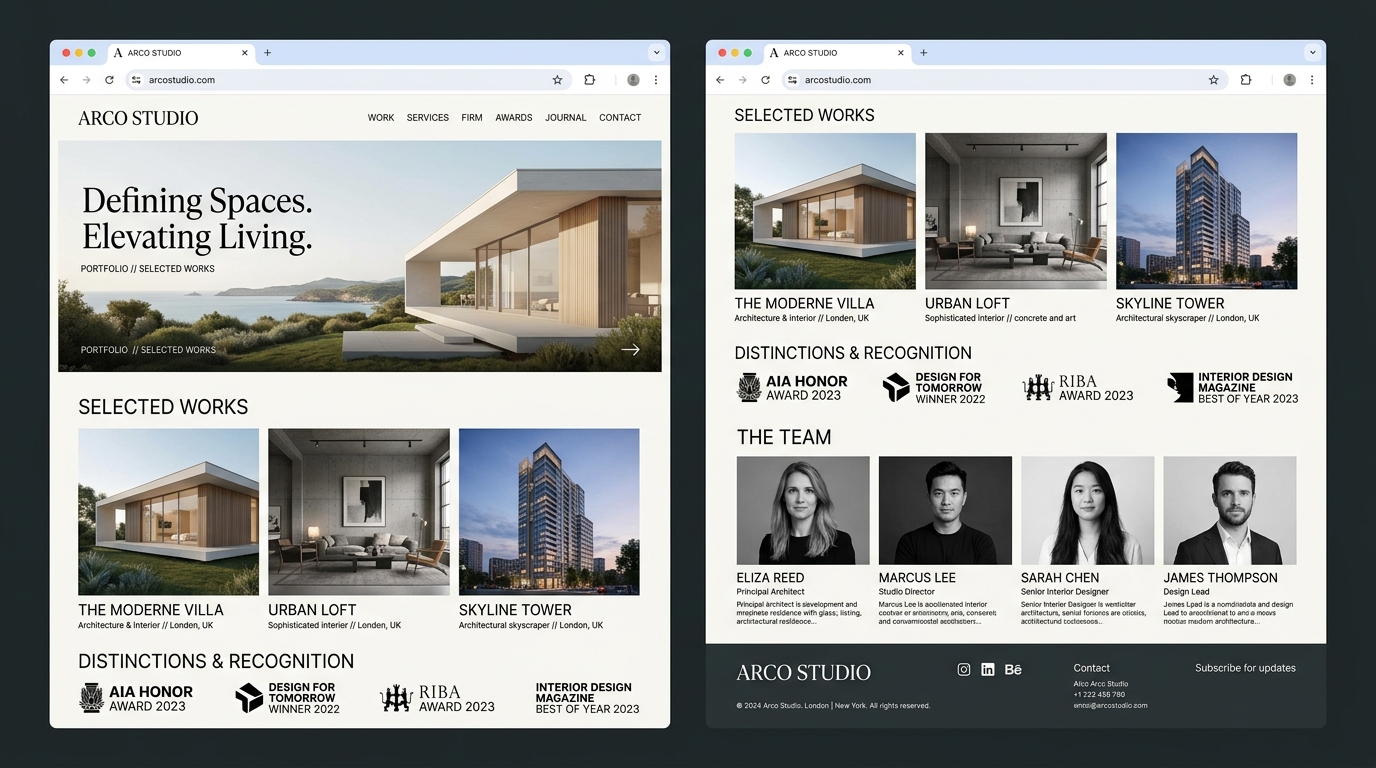 Arco Studio – Architecture Portfolio Website