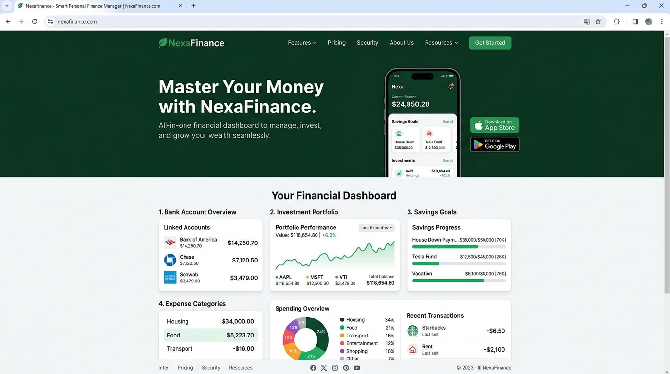 NexaFinance – Personal Finance App