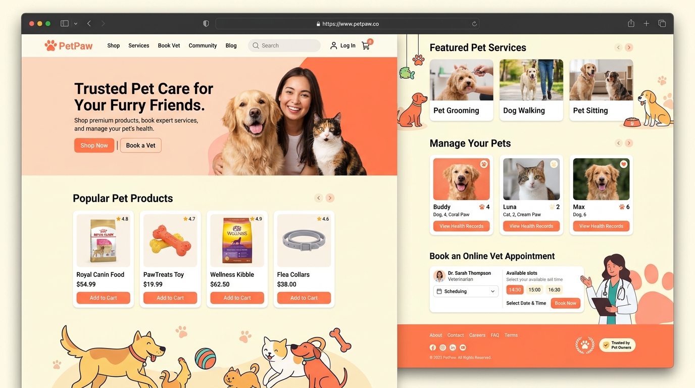PetPaw – Pet Care E-Commerce & Services