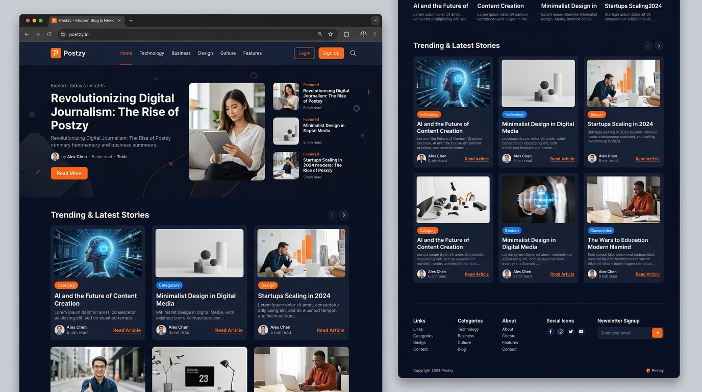 Postzy – Modern Blog & News Platform