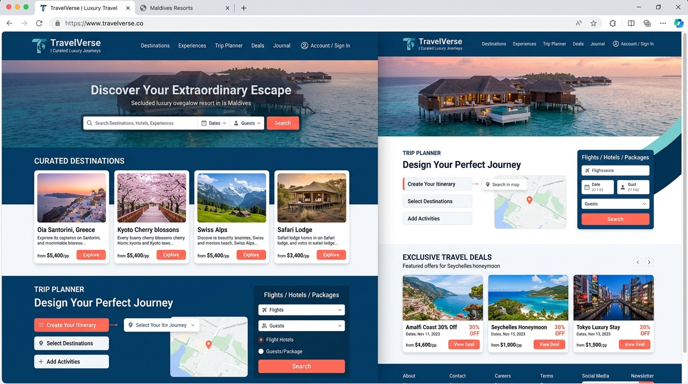TravelVerse – Luxury Travel Booking Platform